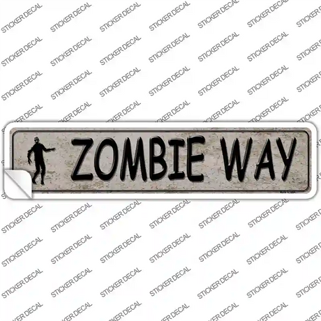 Zombie Way Brown Novelty Narrow Sticker Decal