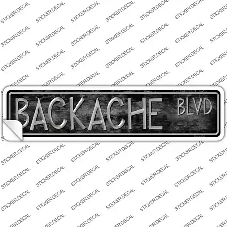 Backache Blvd Novelty Narrow Sticker Decal