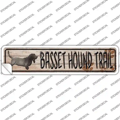 Basset Hound Trail Novelty Narrow Sticker Decal