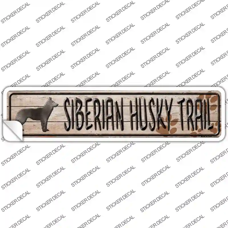 Siberian Husky Trail Novelty Narrow Sticker Decal