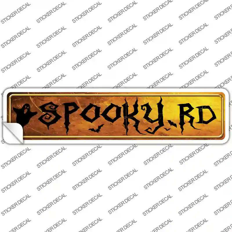 Spooky Road Novelty Narrow Sticker Decal