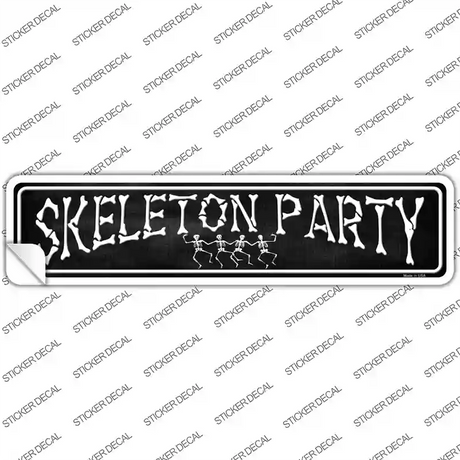 Skeleton Party Novelty Narrow Sticker Decal