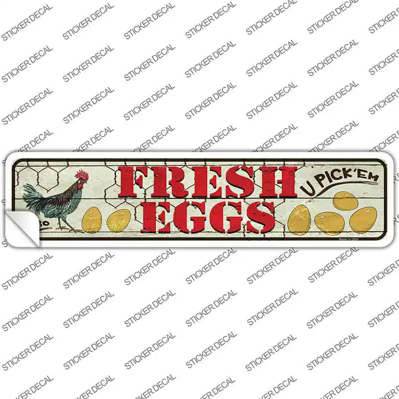 Fresh Eggs Novelty Narrow Sticker Decal