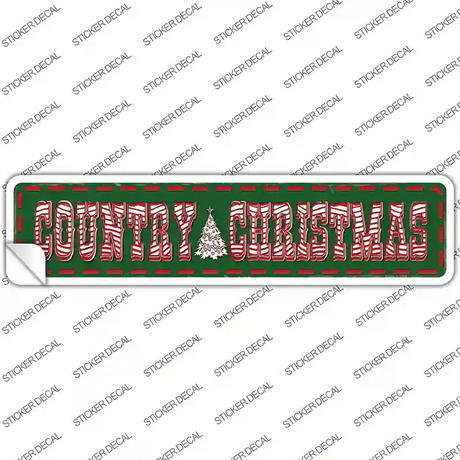 Country Christmas Novelty Narrow Sticker Decal