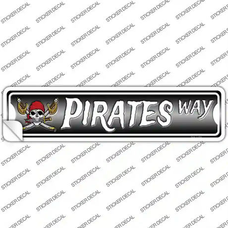 Pirates Way Skull Novelty Narrow Sticker Decal