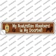 Australian Shepherd Is Doorbell Novelty Narrow Sticker Decal