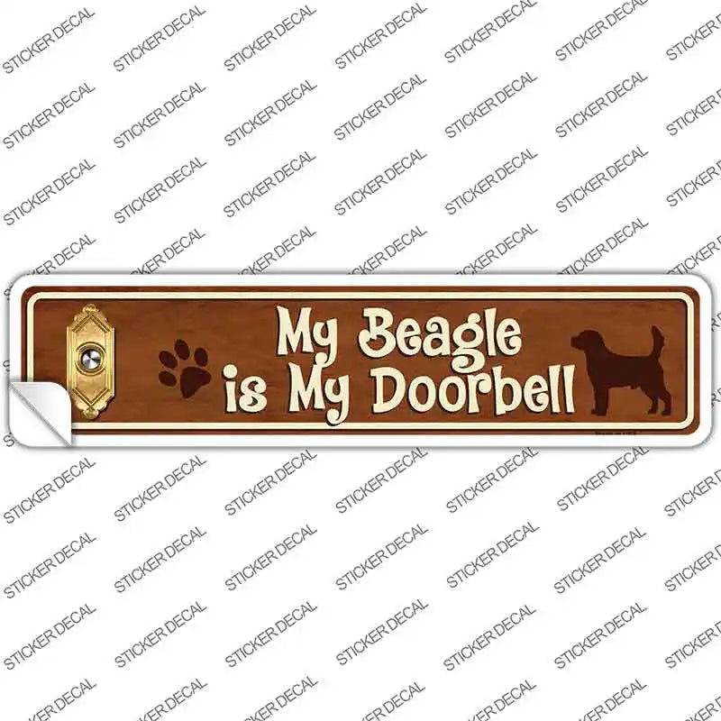 Beagle Is Doorbell Novelty Narrow Sticker Decal