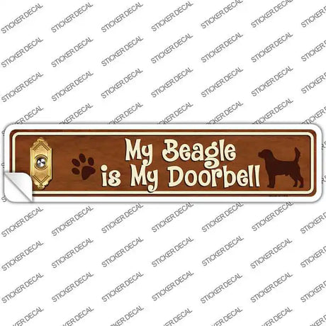 Beagle Is Doorbell Novelty Narrow Sticker Decal