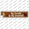 Poodle Is Doorbell Novelty Narrow Sticker Decal