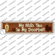 Shih Tzu Is Doorbell Novelty Narrow Sticker Decal