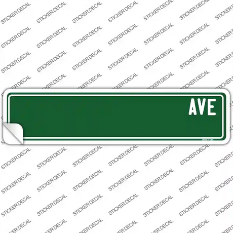 Green Avenue Blank Novelty Narrow Sticker Decal