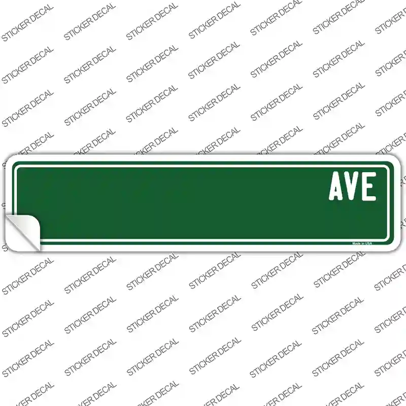Green Avenue Blank Novelty Narrow Sticker Decal