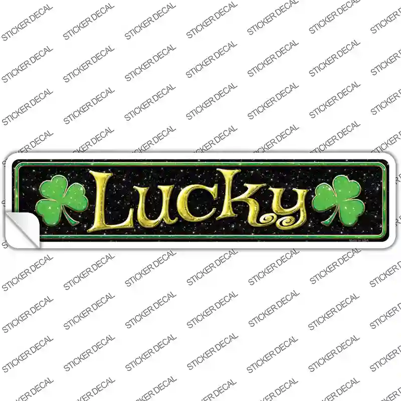 Lucky with Clovers Novelty Narrow Sticker Decal
