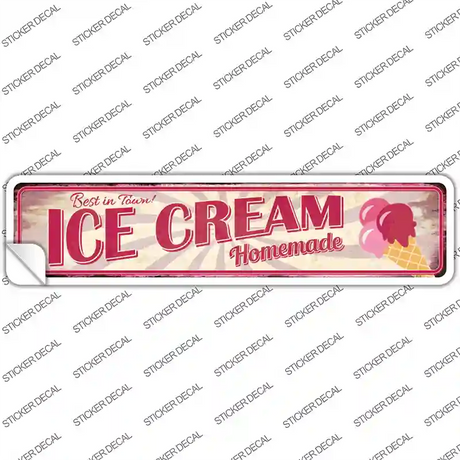 Homeade Ice Cream Novelty Narrow Sticker Decal