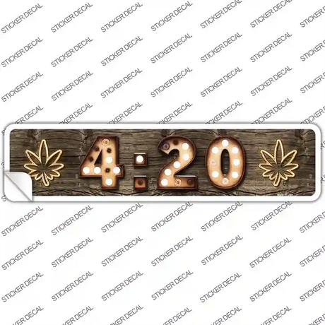 420 Bulb Lettering Novelty Narrow Sticker Decal