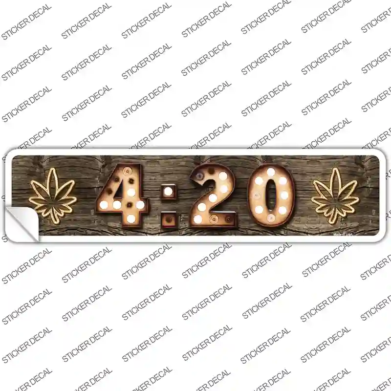 420 Bulb Lettering Novelty Narrow Sticker Decal