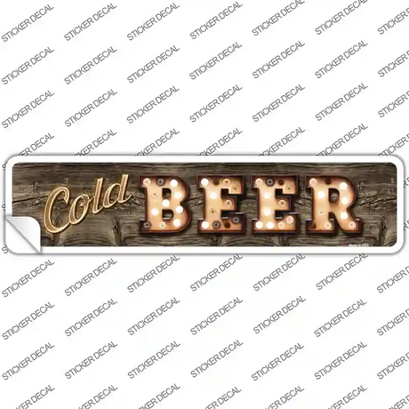 Cold Beer Bulb Lettering Novelty Narrow Sticker Decal