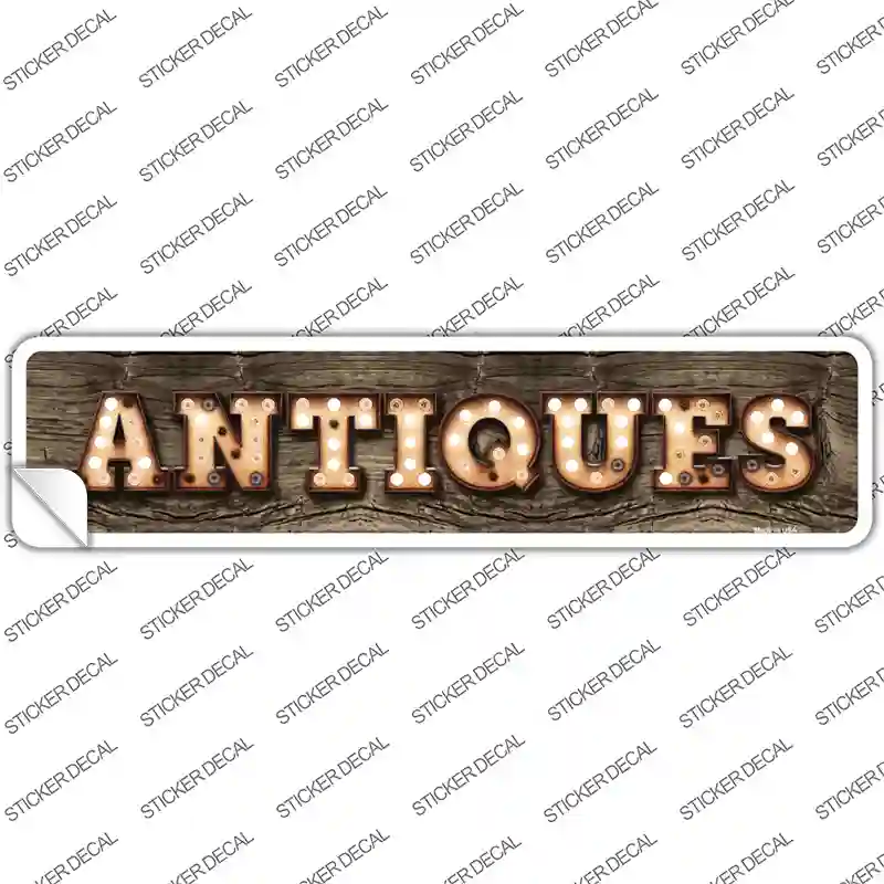 Antiques Bulb Lettering Novelty Narrow Sticker Decal