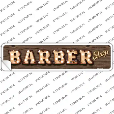 Barber Shop Bulb Lettering Novelty Narrow Sticker Decal