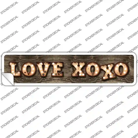 Love XOXO Bulb Lettering Novelty Narrow Sticker Decal