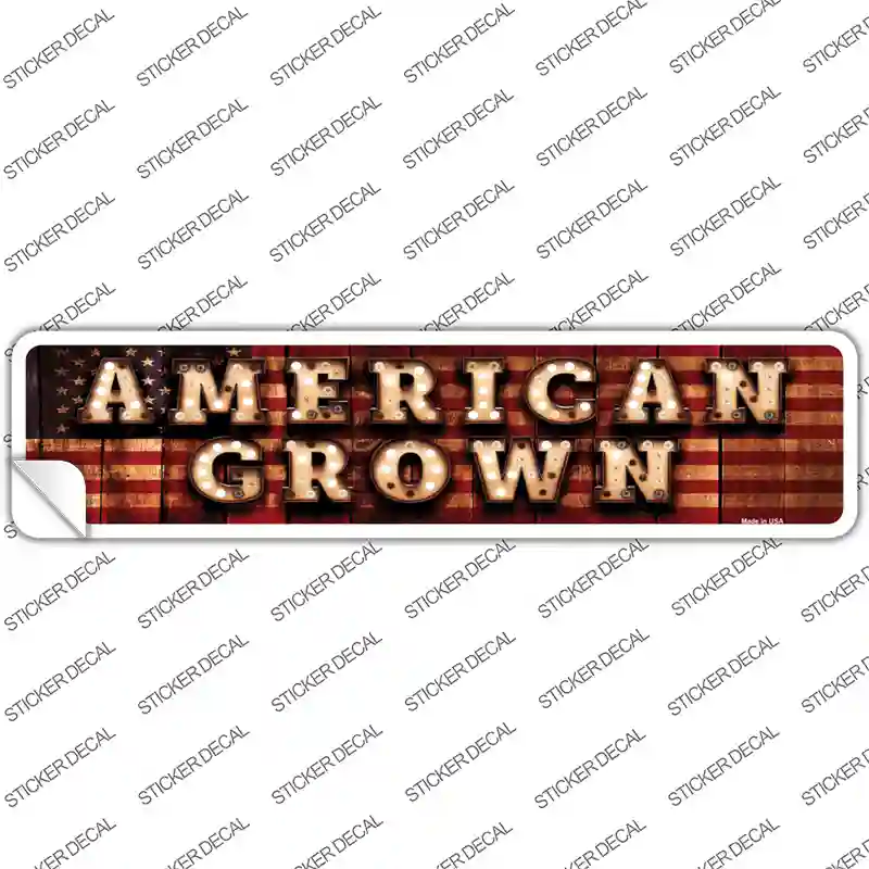 American Grown Bulb Lettering Novelty Narrow Sticker Decal