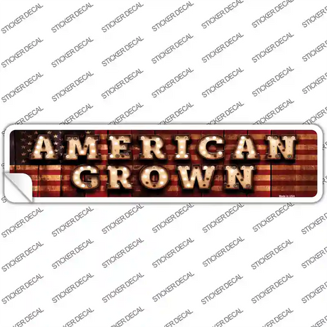 American Grown Bulb Lettering Novelty Narrow Sticker Decal