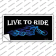 Live To Ride Blue Flame Novelty Sticker Decal