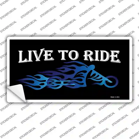 Live To Ride Blue Flame Novelty Sticker Decal