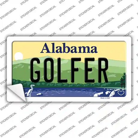 Golfer Alabama Novelty Sticker Decal