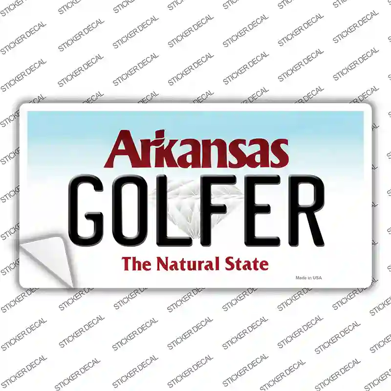 Golfer Arkansas Novelty Sticker Decal