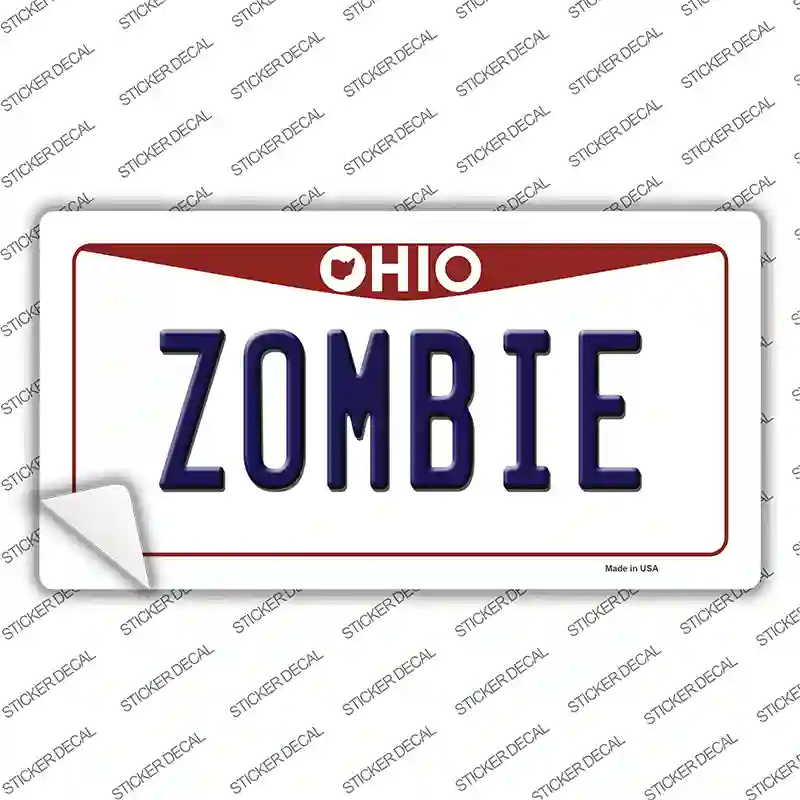 Zombie Ohio Novelty Sticker Decal