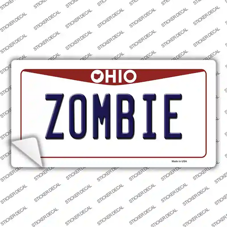 Zombie Ohio Novelty Sticker Decal