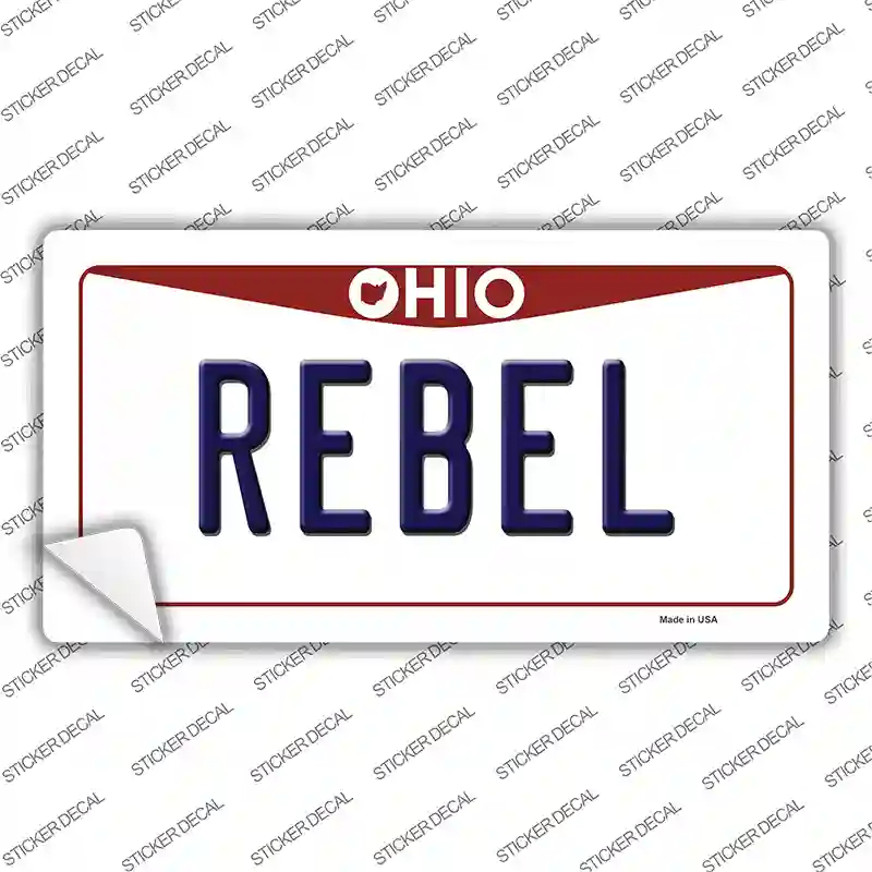Rebel Ohio Novelty Sticker Decal