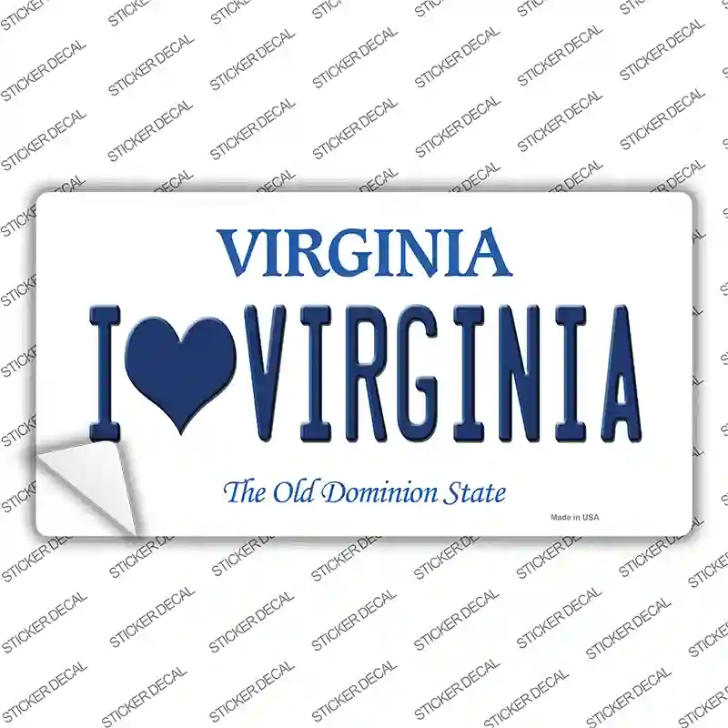 I Love Virginia Novelty Sticker Decal