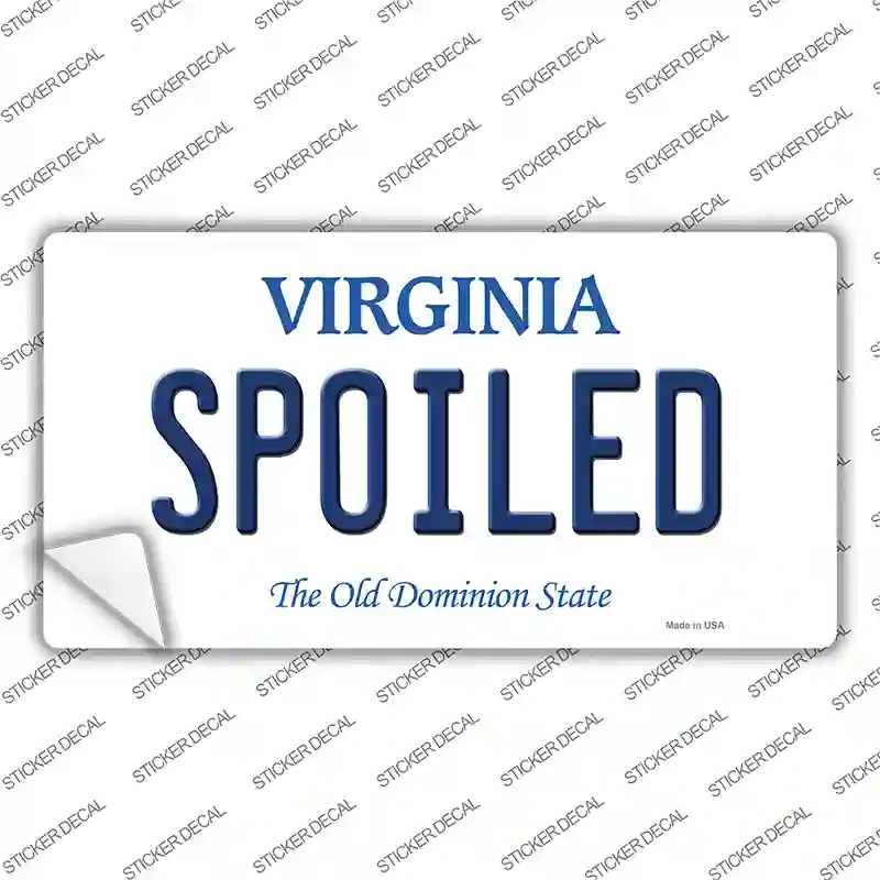 Spoiled Virginia Novelty Sticker Decal