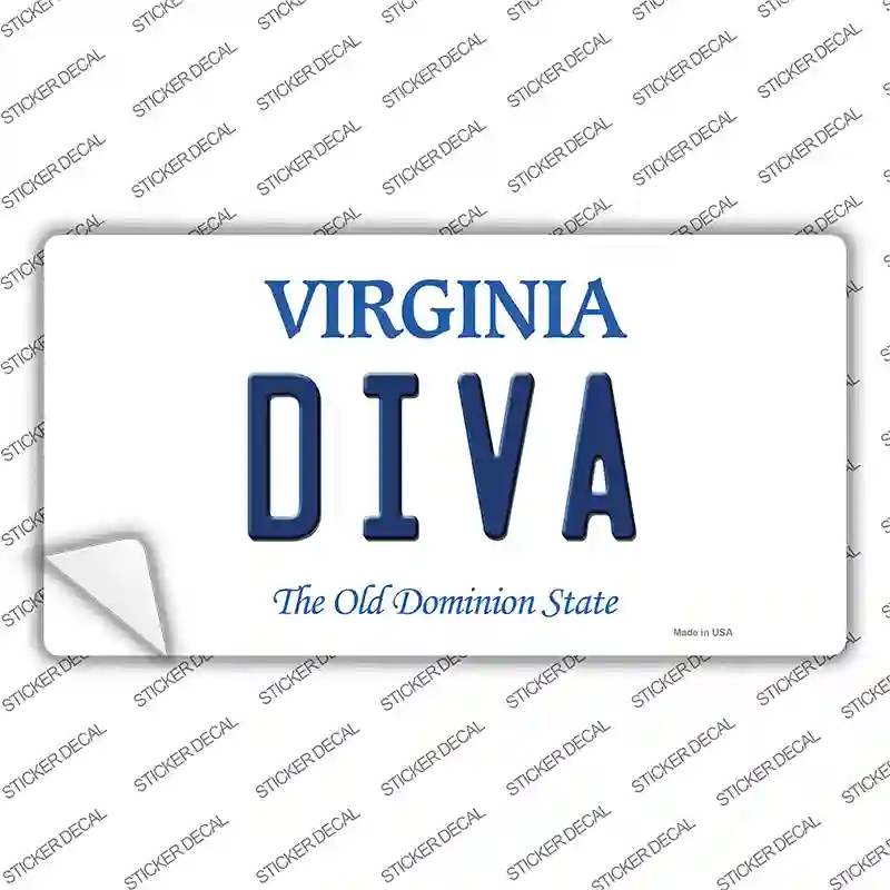 Diva Virginia Novelty Sticker Decal