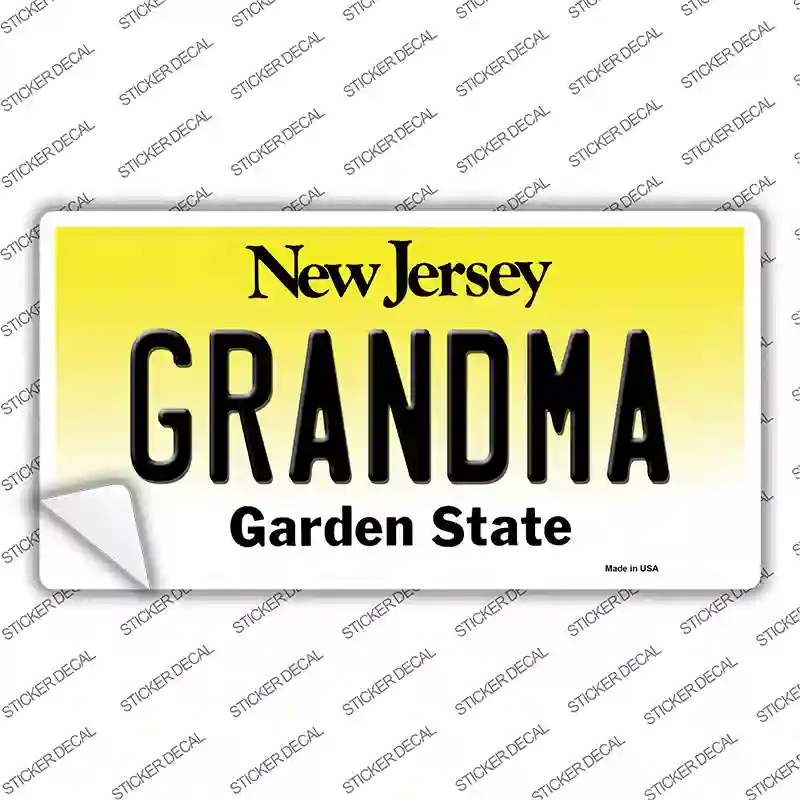 Grandma New Jersey Novelty Sticker Decal