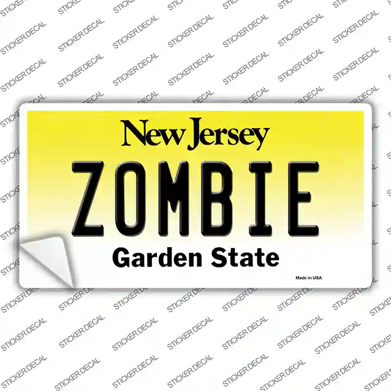 Zombie New Jersey Novelty Sticker Decal