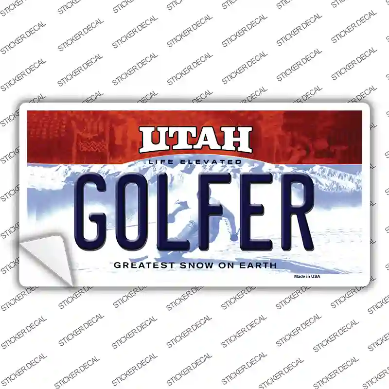 Golfer Utah Novelty Sticker Decal