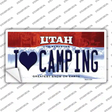 I Love Camping Utah Novelty Sticker Decal