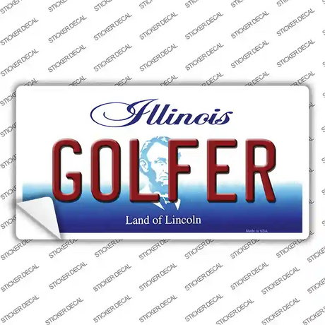 Golfer Illinois Novelty Sticker Decal
