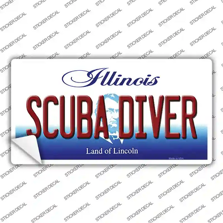 Scuba Diver Illinois Novelty Sticker Decal