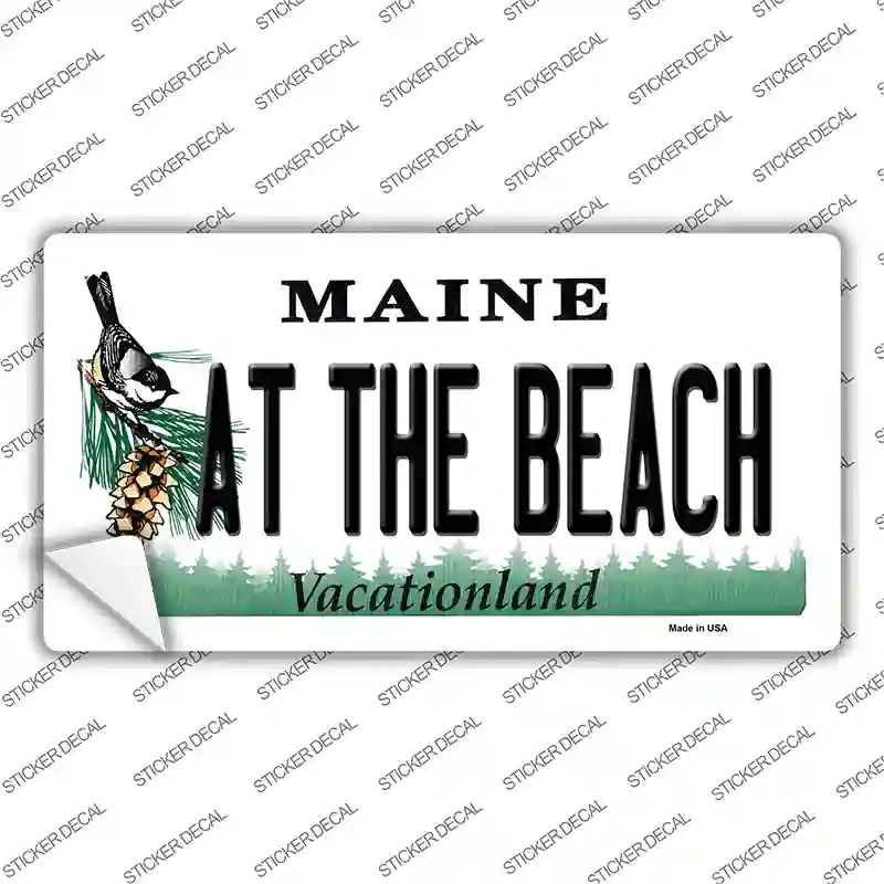At The Beach Maine Novelty Sticker Decal