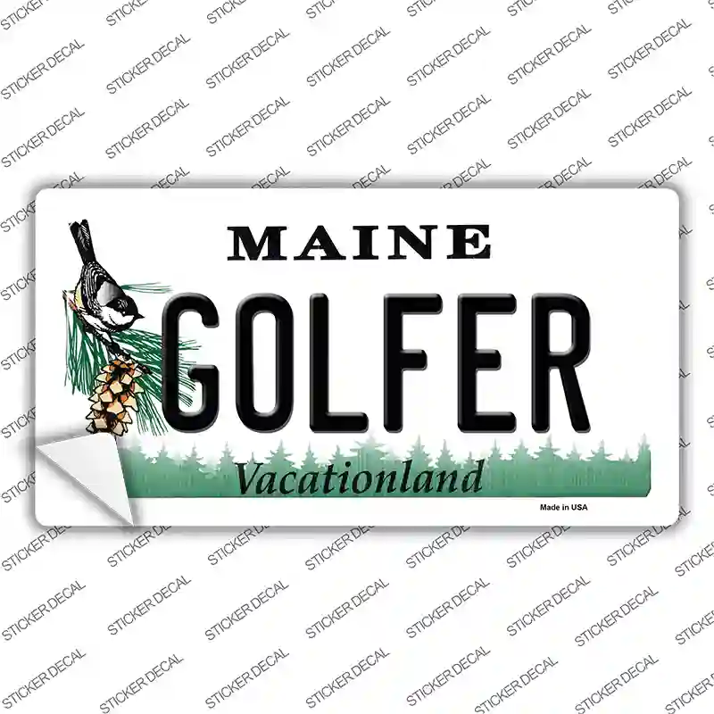 Golfer Maine Novelty Sticker Decal