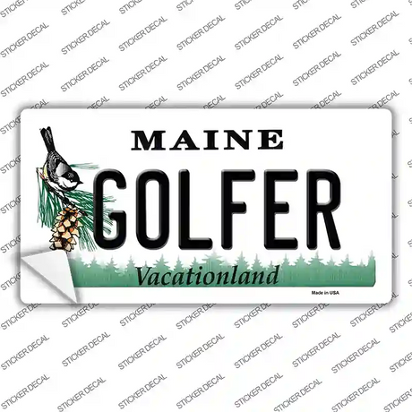 Golfer Maine Novelty Sticker Decal