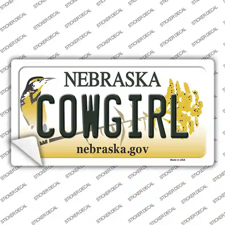Cowgirl Nebraska Novelty Sticker Decal