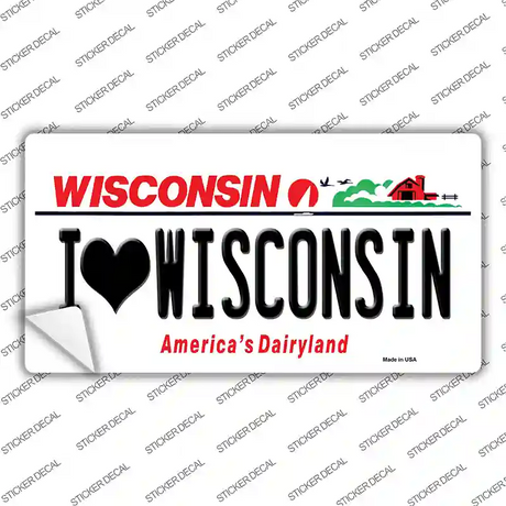 I Love Wisconsin Novelty Sticker Decal