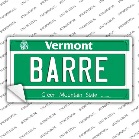 Barre Vermont Novelty Sticker Decal