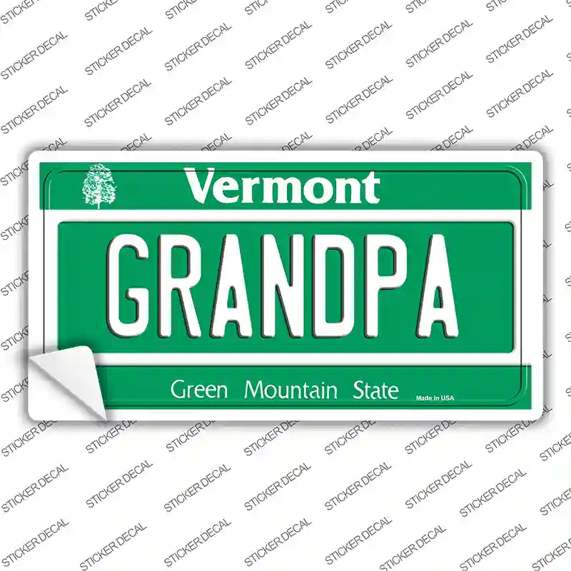 Grandpa Vermont Novelty Sticker Decal
