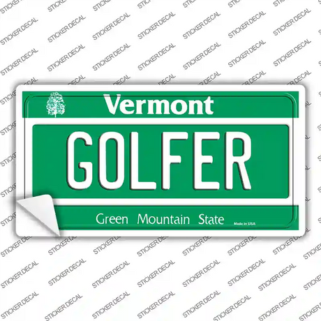 Golfer Vermont Novelty Sticker Decal